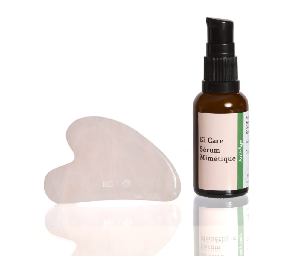 Set de Gua Sha Piedra Quarzo Rosa + Mimetic Serum de Ki Care